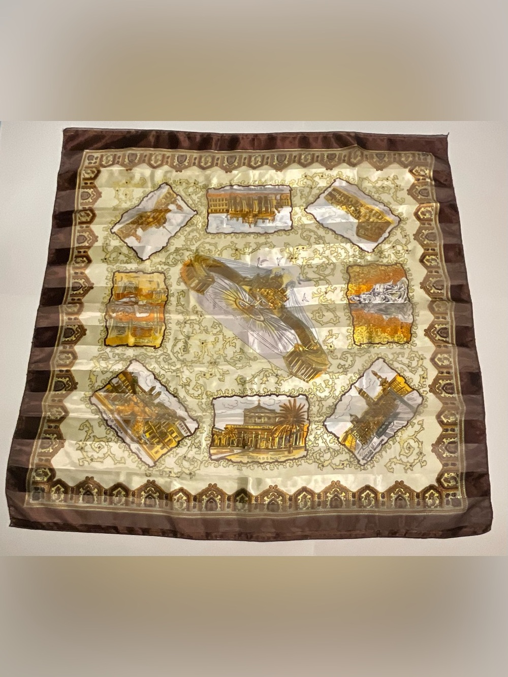 Italy Souvenir Scarf Rome Roman Landmarks Artwork Print Travel Keepsake Gift